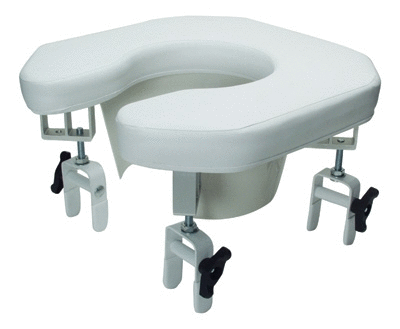 image of Multi-position Open Padded Raised Toilet, Front opening