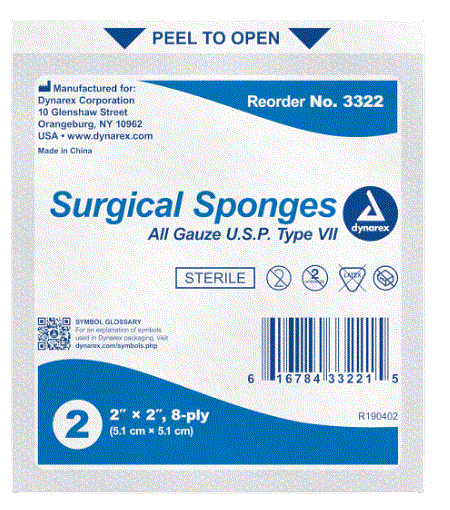 2" x 2" Sponges Products, Supplies and Equipment