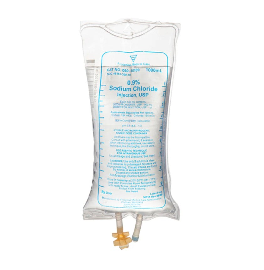 Fresenius Kabi, 0.9% Sodium Chloride, 1000 ml, Case of 12 (49230-300-10)