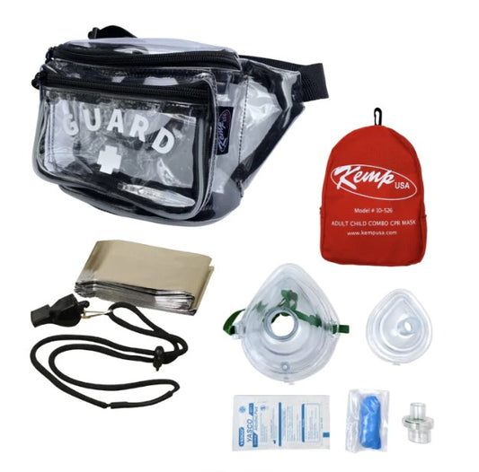 Fanny Pack with Mesh Drain, GUARD Logo, Lifeguard Essentials, Clear (10-103-CLR-MSH-S2-COMBO)