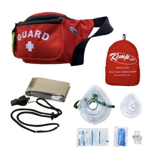 Premium Fanny Pack with Lifeguard Essentials, Red (10-103-RED-PRE-S2-COMBO)