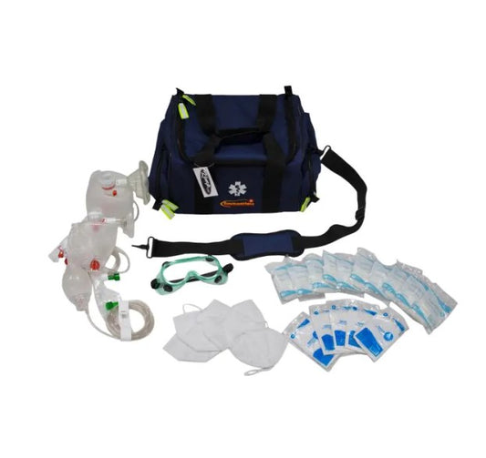 Kemp USA, Maxi Trauma Bag, with PPE Supply Pack, Navy (10-107-NVY-PPE)