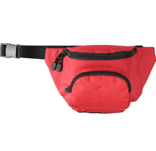 Fanny Pack with Mesh Drain Bottom, No Logo, Red (10-124-RED)