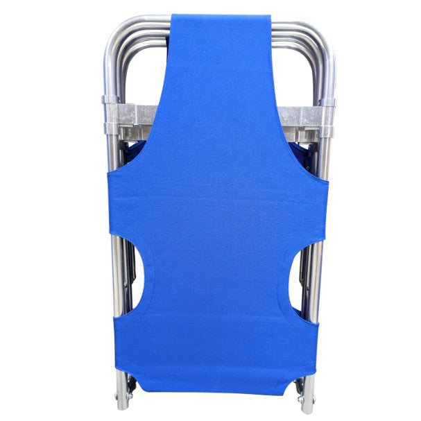 Rolling Stretcher with Wheels, Oxford Weave Fabric, Folding, Blue (10-977-BLU-WHL)