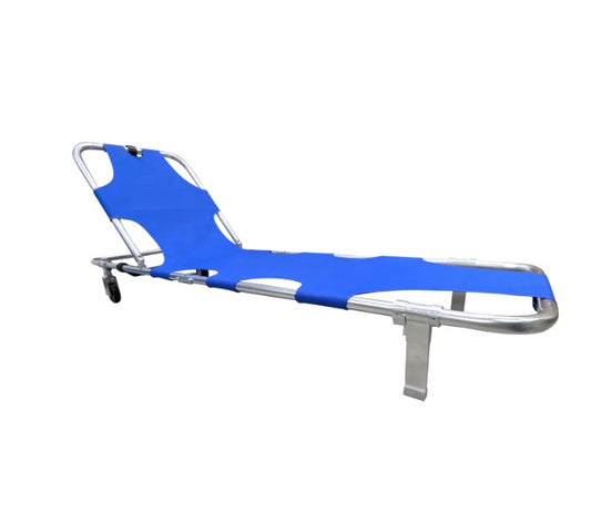 Rolling Stretcher with Wheels, Oxford Weave Fabric, Folding, Blue (10-977-BLU-WHL)