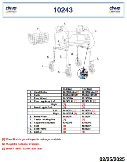 Clever Lite Walker Rollator, Adult, 8" Wheels, Flame Blue (10243)