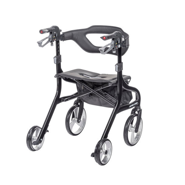 Nitro Sprint Rollator Rolling Walker, Hemi Height, Black (102662BK-H)