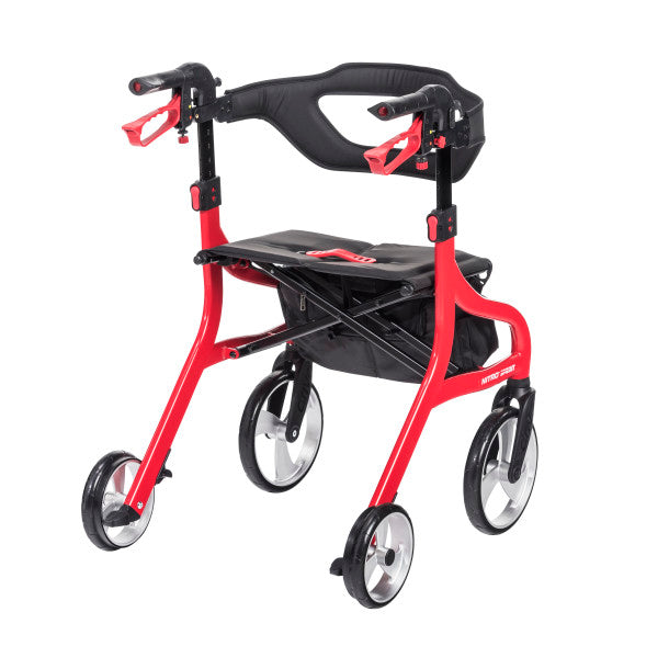 Nitro Sprint Rollator Rolling Walker, Hemi Height, Red (102662RD-H)