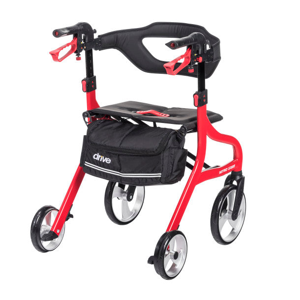 Nitro Sprint Rollator Rolling Walker, Hemi Height, Red (102662RD-H)