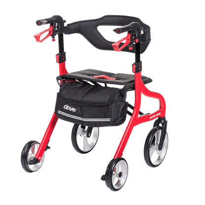 Nitro Sprint Rollator Rolling Walker, Hemi Height, Red (102662RD-H)
