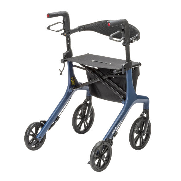 AeroWalk Ultra-Lite Rollator Rolling Walker, Blue (10277BL)
