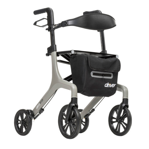 AeroWalk Ultra-Lite Rollator Rolling Walker, Grey (10277GY)