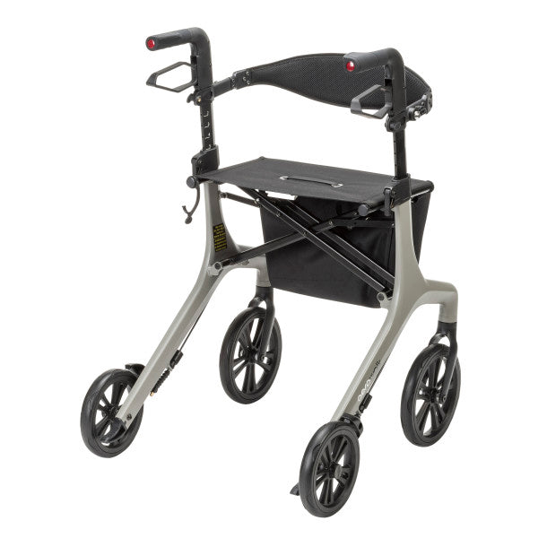 AeroWalk Ultra-Lite Rollator Rolling Walker, Grey