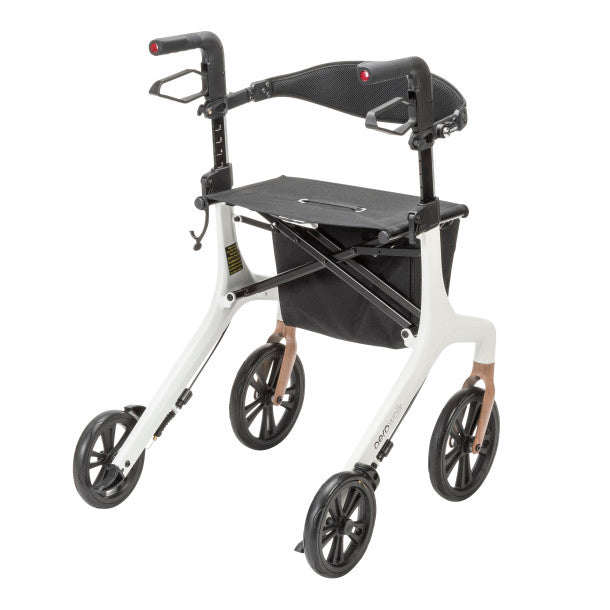 AeroWalk Ultra-Lite Rollator Rolling Walker, White