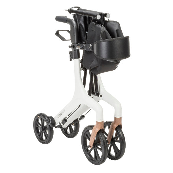 AeroWalk Ultra-Lite Rollator Rolling Walker, White