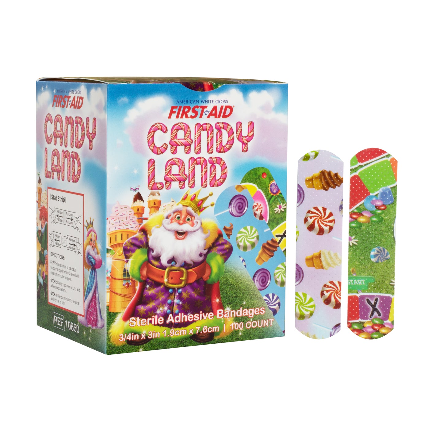 Candy Land, Stat Strip Adhesive Bandages, 3/4" x 3" (10850)