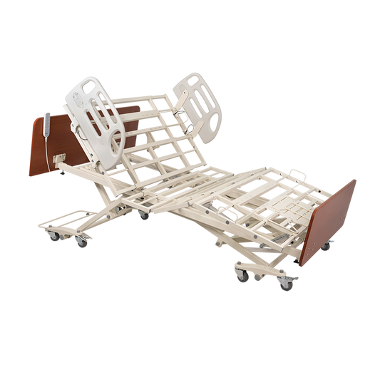 Dynarex Bari+Max DB600, Bariatric HD Long-Term Care Bed, with Composite Swing Rail, 54", White (12014-CHCR)