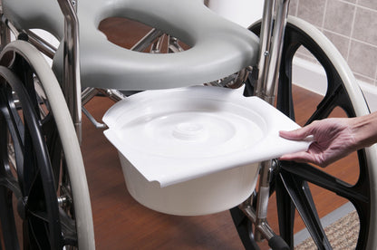 Folding Rehab Shower Commode Chair, 14.5" Low Back, 24" Rear Wheel, 250 lbs Weight Capacity (12022010)