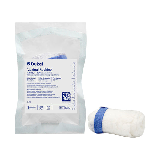 Sterile Vaginal Packing, with X-Ray Detectable Filament, 4" x 36" (1320)