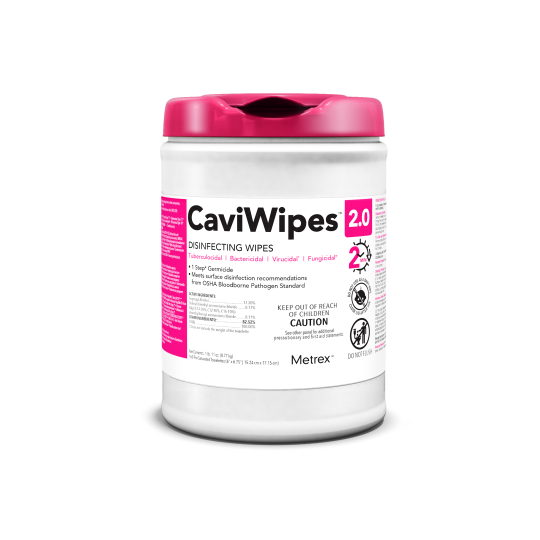 CaviWipes 2.0 XL, 65 wipes/canister, Case (14-1150)