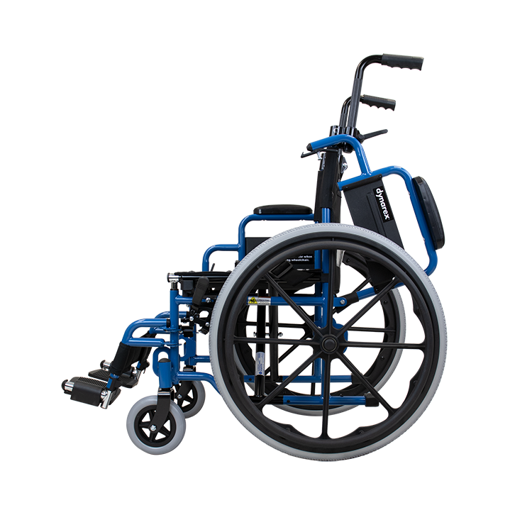 DynaRide Pediatric Wheelchair, with Foot Rest, 14" x 14", Blue (15009-14DFR)