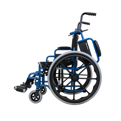 DynaRide Pediatric Wheelchair, with Foot Rest, 14" x 14", Blue (15009-14DFR)