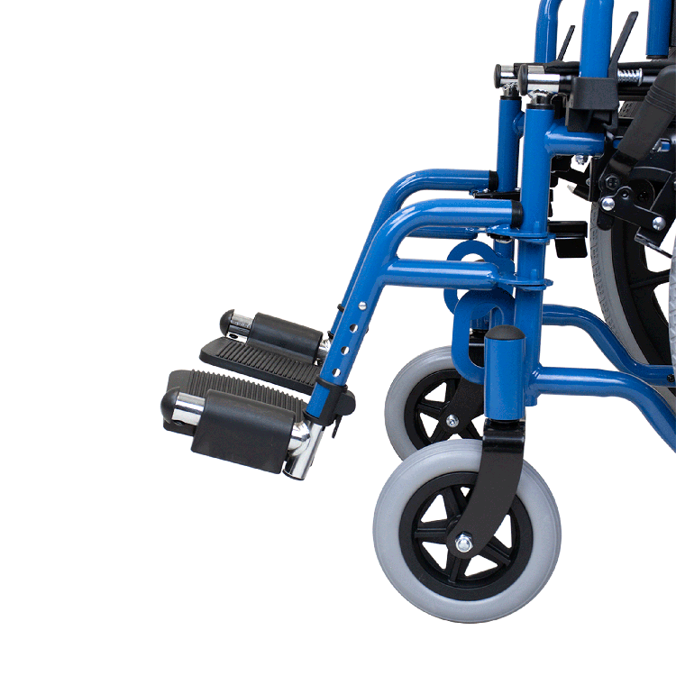 DynaRide Pediatric Wheelchair, with Foot Rest, 14" x 14", Blue (15009-14DFR)