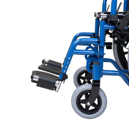 DynaRide Pediatric Wheelchair, with Foot Rest, 14" x 14", Blue (15009-14DFR)