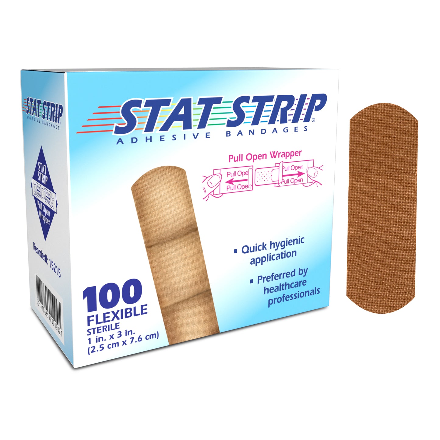 Lightweight Flex Stat Strip Adhesive Bandages, 1" x 3" (15215)