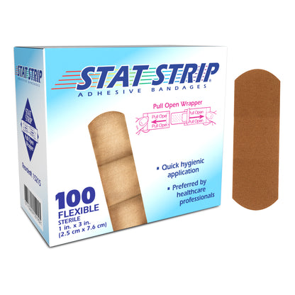 Lightweight Flex Stat Strip Adhesive Bandages, 1" x 3" (15215)