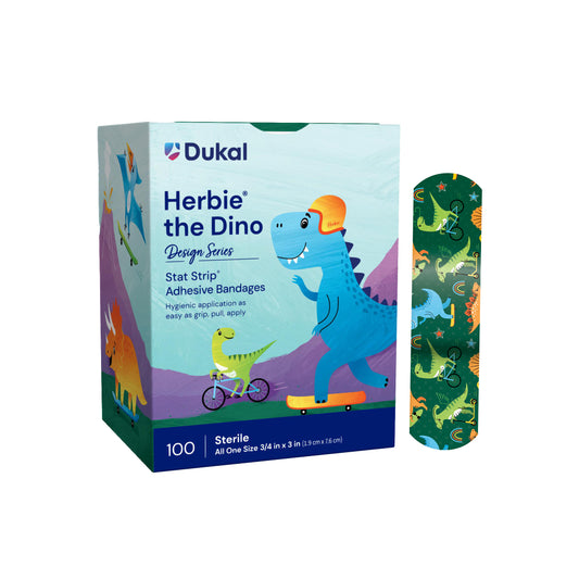 Herbie the Dino Adhesive Bandages, 3/4” x 3” (15601)