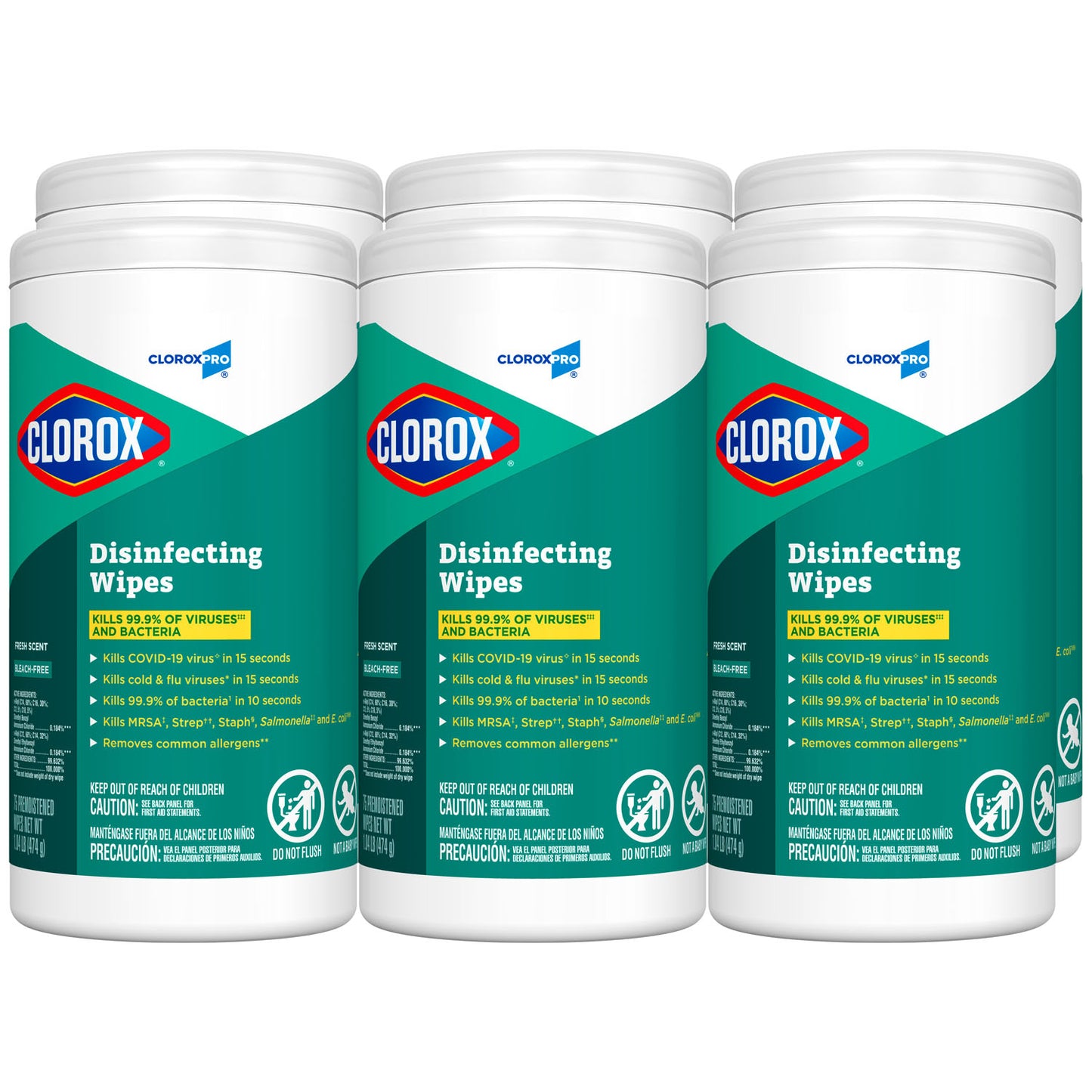 CloroxPro, Clorox Disinfecting Wipes, Fresh Scent, Case (HCH 15949)