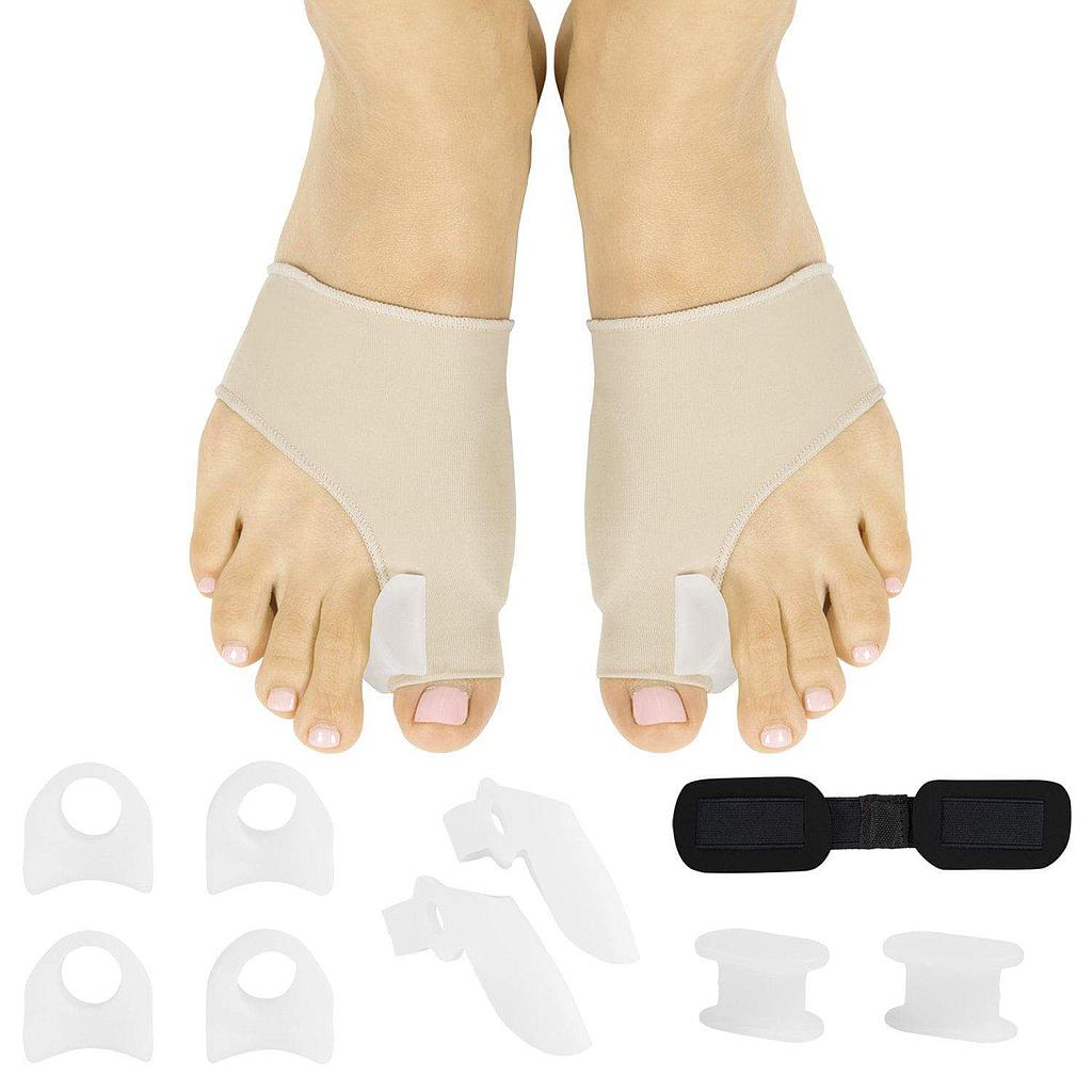 BUNION KIT, GEL PAD SLEEVES, GUARDS, TOE SPACERS, 11PC