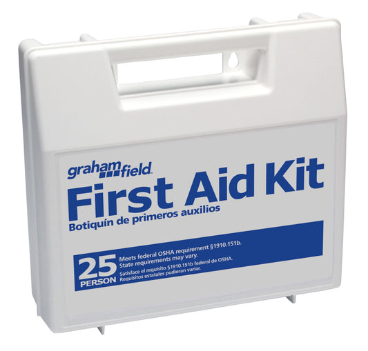 Stocked First Aid Kit, 25 person, Plastic Case (1799-25P)
