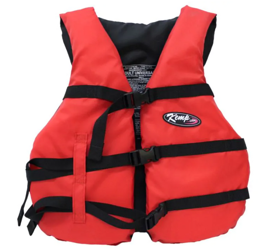 Oversized Adult Life Jacket, Red & Black (20-002-ADULT-RED-OVR)