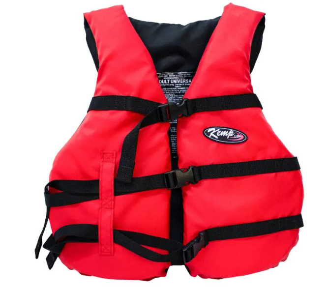 Adult Life Jacket, Red & Black (20-002-ADULT-RED)