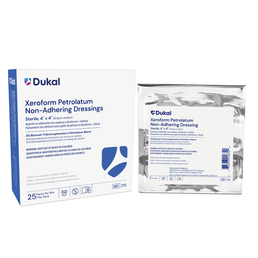 Sterile Xeroform Petrolatum Non-Adhering Dressings, 4" x 4", Box (215)