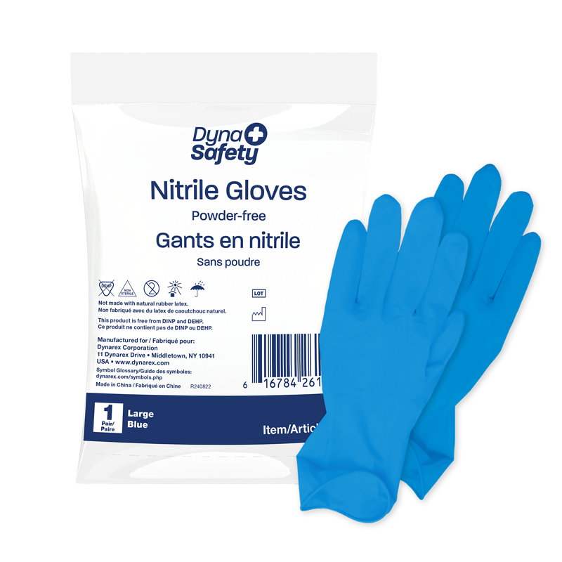 Nitrile Exam Gloves In A Bag, Large, Powder-Free, Blue, 500 Bags (2618)