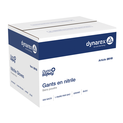 Nitrile Exam Gloves In A Bag, Large, Powder-Free, Blue, 500 Bags (2618)