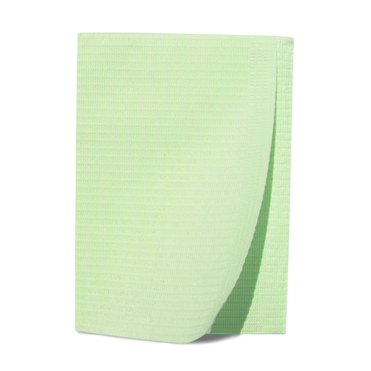 Patient Bibs, 13" x 18", 2-Ply, Green, Case of 500 (27404)