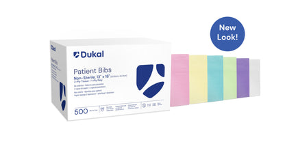 Patient Bibs, 13" x 18", 2-Ply, Green, Case of 500 (27404)