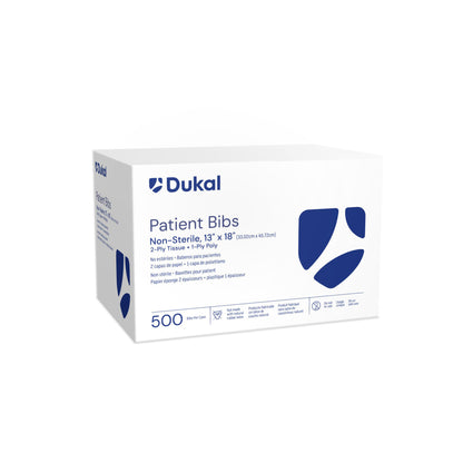 Patient Bibs, 13" x 18", 2-Ply, Green, Case of 500 (27404)