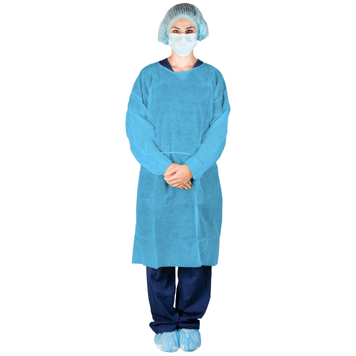 Poly Coated Isolation Gown, Blue (303BL)