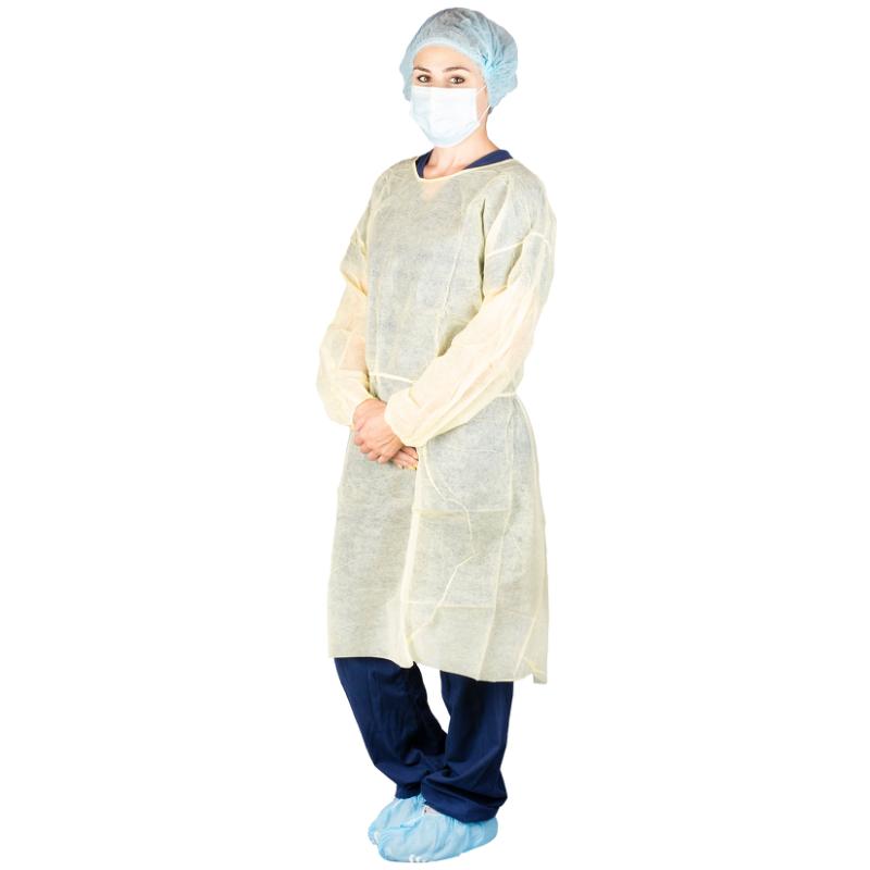 Poly Coated Isolation Gown, Yellow (303)