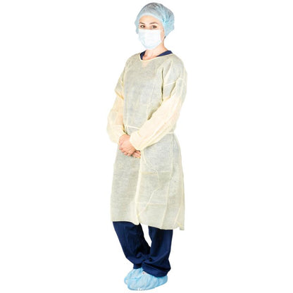 Poly Coated Isolation Gown, Yellow (303)