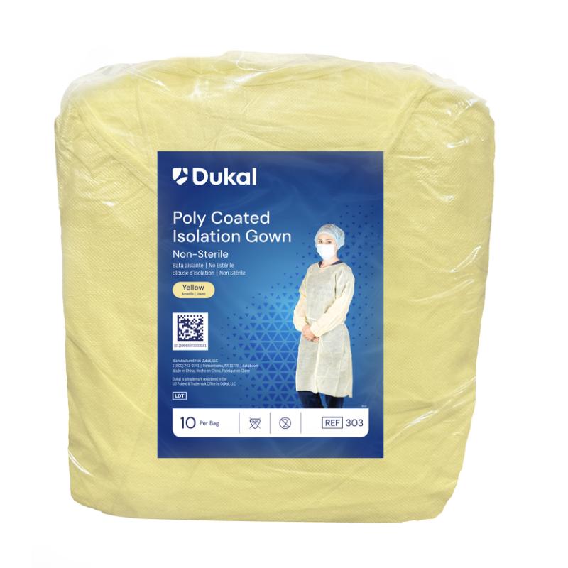 Poly Coated Isolation Gown, Yellow (303)