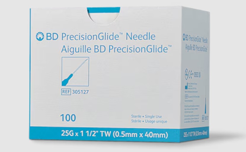 BD PrecisionGlide Needles, 25G x 1.5", Case (BEC 305127)