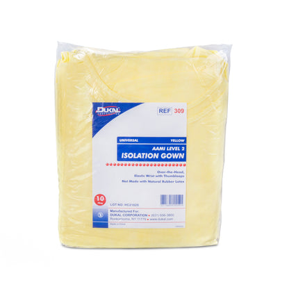 Level 2 Isolation Gown, Universal, Yellow