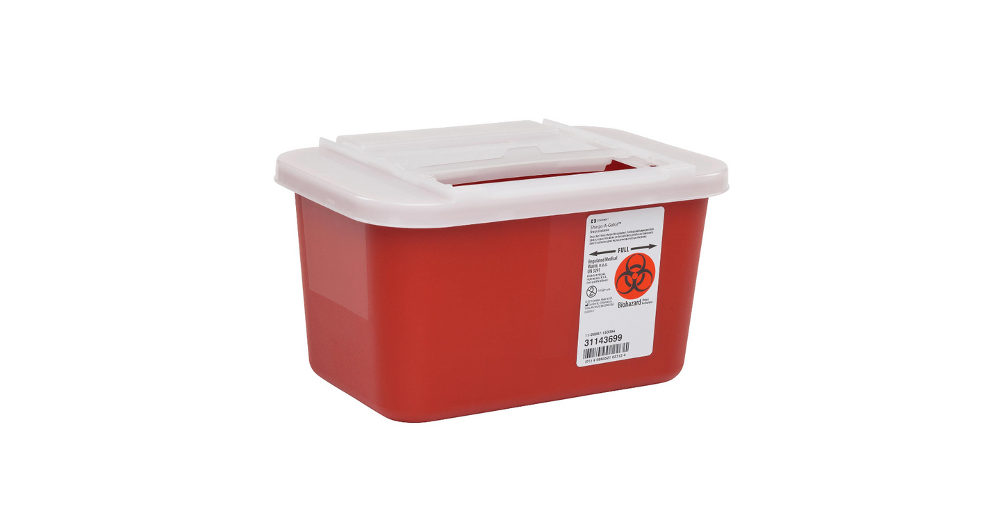 Monoject, Sharps Containers, Sliding Lid, 1 Gal, Red, Case (KEN 31143699)