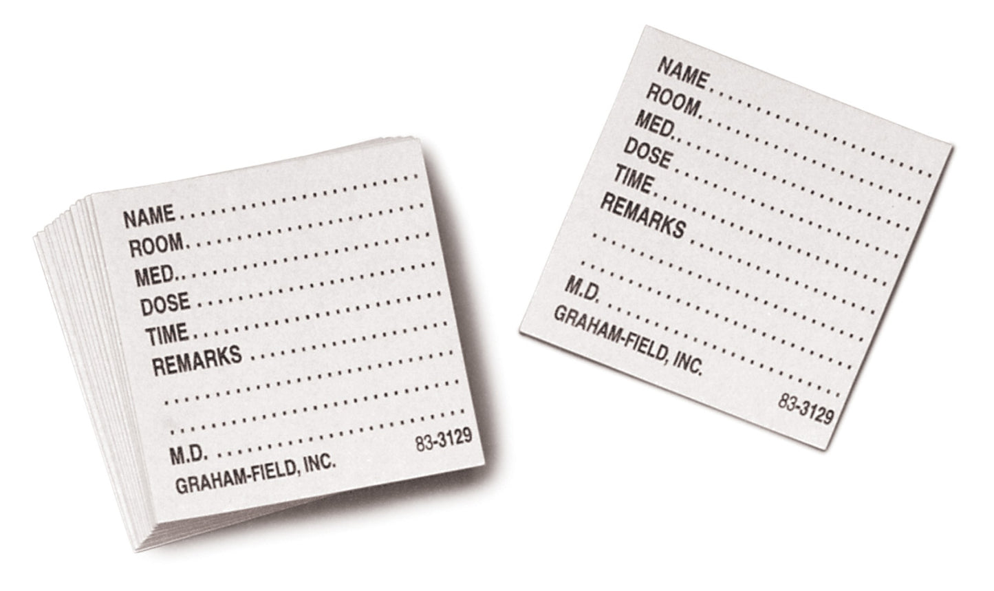 Grafco Medicine Dispenser Tray Cards, 500/Box, White (3129 W)
